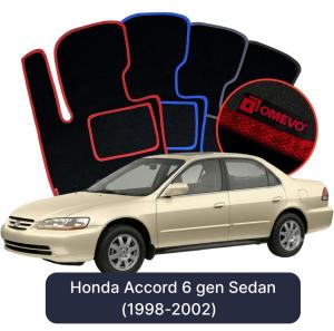 OMEVO Velour Car Mats for Honda Accord 6 gen Sedan (1998-2002)