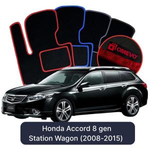OMEVO Velour Car Mats for Honda Accord 8 gen Station Wagon (2008-2015)