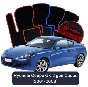 OMEVO Velour Car Mats for Hyundai Coupe GK 2 gen Coupe (2001-2008)