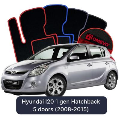Velour car mats OMEVO for Hyundai I20 1 gen Hatchback 5 doors (2008-2015)