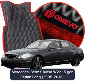 OMEVO 5D Pro EVA Mats for Mercedes-Benz S klasa W221 5 gen Sedan Long (2005-2013)