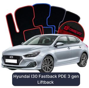 OMEVO Velour Car Mats for Hyundai I30 Fastback PDE 3 gen LIftback (2016-2025)