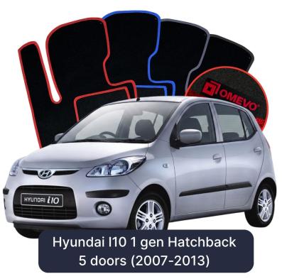 Velour car mats OMEVO for Hyundai I10 1 gen Hatchback 5 doors (2007-2013)