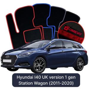 OMEVO Velour Car Mats for Hyundai I40 UK version 1 gen Station Wagon (2011-2020)