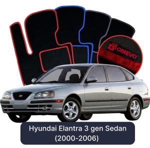 OMEVO Velour Car Mats for Hyundai Elantra 3 gen Sedan (2000-2006)