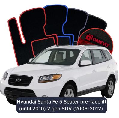 Velour car mats OMEVO for Hyundai Santa Fe pre-facelift (before 2010) 5 Seater 2 gen SUV (2006-2012)