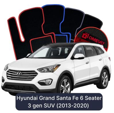 Velour car mats OMEVO for Hyundai Grand Santa Fe 6 Seater 3 gen SUV (2013-2020)