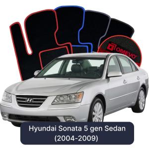 OMEVO Velour Car Mats for Hyundai Sonata 5 gen Sedan (2004-2009)