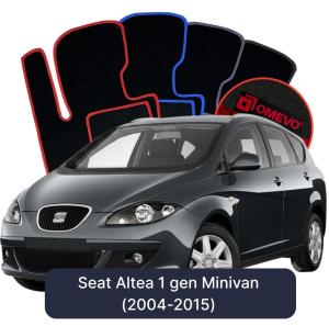 OMEVO Velour Car Mats for Seat Altea 1 gen Minivan (2004-2015)