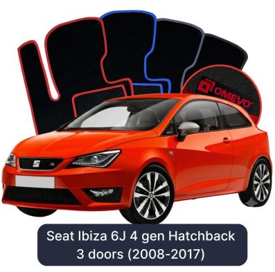Velour car mats OMEVO for Seat Ibiza 6J 4 gen Hatchback 3 doors (2008-2017)