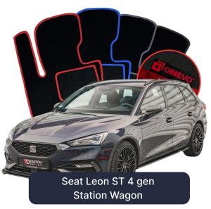 OMEVO Velour Car Mats for Seat Leon ST 4 gen Station Wagon (2020-2026)
