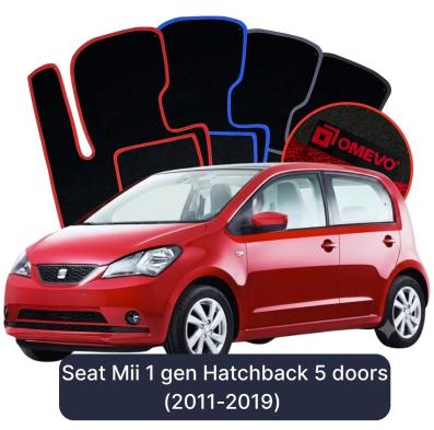 Velour car mats OMEVO for Seat Mii 1st gen Hatchback 5 doors (2011-2019)