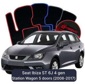 OMEVO Velour Car Mats for Seat Ibiza ST 6J 4 gen Station Wagon 5 doors (2008-2017)