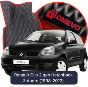 OMEVO 5D Pro EVA Mats for Renault Clio 2 gen Hatchback 3 doors (1998-2012)