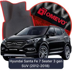 OMEVO 5D Pro EVA Mats for Hyundai Santa Fe 7 Seater 3 gen SUV (2012-2018)