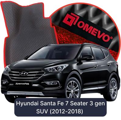 OMEVO EVA car mats for Hyundai Santa Fe 7 Seater 3 gen SUV (2012-2018)