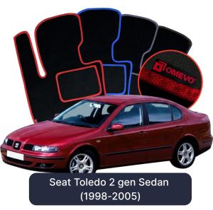 OMEVO Velour Car Mats for Seat Toledo 2 gen Sedan (1998-2005)