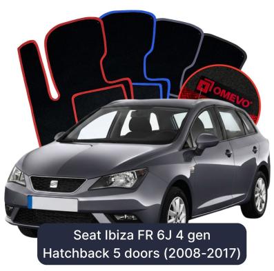 Velour car mats OMEVO for Seat Ibiza FR 6J 4 gen Hatchback 5 doors (2008-2018)