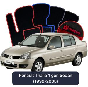 OMEVO Velour Car Mats for Renault Thalia 1 gen Sedan (1999-2008)