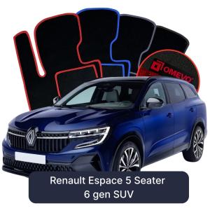 OMEVO Velour Car Mats for Renault Espace 5-Seater 6 gen SUV (2023–2025)