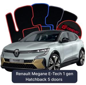 OMEVO Velour Car Mats for Renault Megane E-Tech 1 gen Hatchback 5 doors (2021-2025)