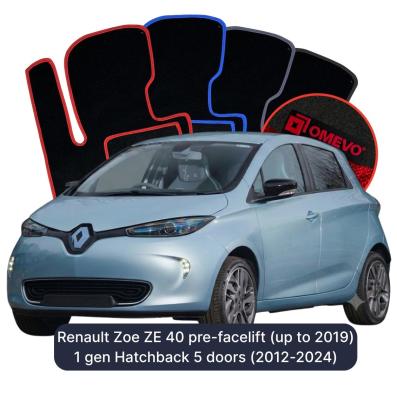 Velour car mats OMEVO for Renault Zoe ZE 40 1 gen Hatchback 5 doors pre-facelifting (until 2019) (2012-2024)