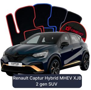 OMEVO Velour Car Mats for Renault Captur Hybrid MHEV XJB 2 gen SUV (2019-2026)