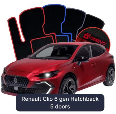Velour car mats OMEVO for Renault Clio 6 gen Hatchback 5 doors (2025-2026)