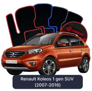 OMEVO Velour Car Mats for Renault Koleos 1 gen SUV 5 doors (2007-2016)
