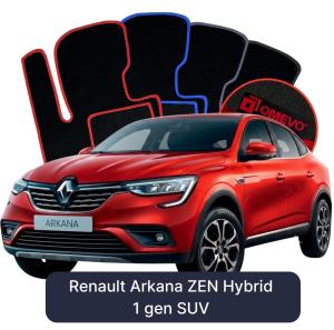 OMEVO Velour Car Mats for Renault Arkana ZEN Hybrid 1 gen SUV (2021-2026)