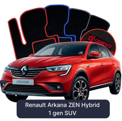 Velour car mats OMEVO for Renault Arkana ZEN Hybrid 1 gen SUV (2021-2026)