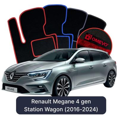 Velour car mats OMEVO for Renault Megane 4 gen Station Wagon (2016-2024)