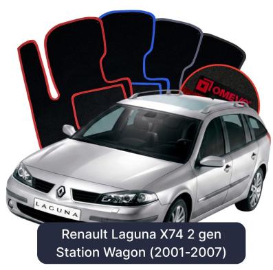 Velour car mats OMEVO for Renault Laguna X74 2 gen Station Wagon (2001-2007)