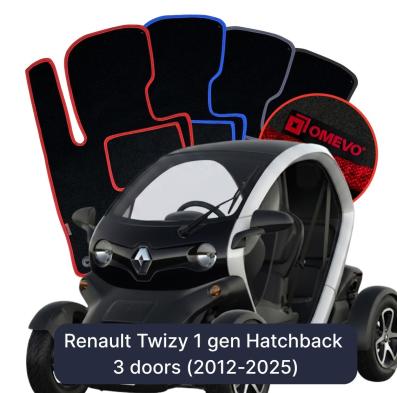 Velour car mats OMEVO for Renault Twizy 1 gen Hatchback 3 doors (2012-2025)