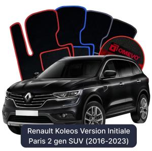 OMEVO Velour Car Mats for Renault Koleos Initiale Paris Version 2 gen SUV (2016-2023)