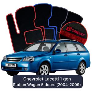 OMEVO Velour Car Mats for Chevrolet Lacetti 1 gen Kombi 5 doors (2004-2009)