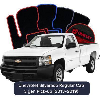 Velour car mats OMEVO for Chevrolet Silverado Regular Cab 3 gen Pick-up (2013-2019)