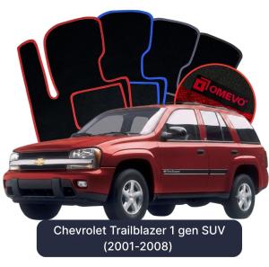 OMEVO Velour Car Mats for Chevrolet Trailblazer 1 gen SUV (2001-2008)