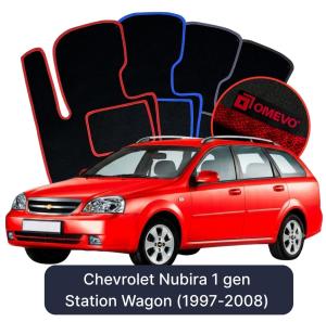 OMEVO Velour Car Mats for Chevrolet Nubira 1 gen Station Wagon (1997-2008)
