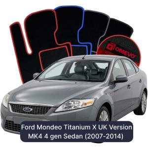 OMEVO Velour Car Mats for Ford Mondeo Titanium X UK Version MK4 4 gen Sedan (2007-2014)