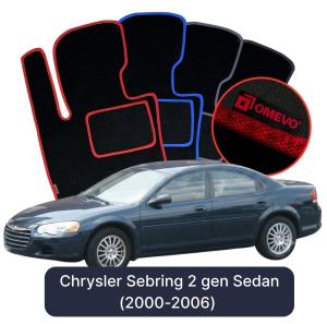 OMEVO Velour Car Mats for Chrysler Sebring 2 gen Sedan (2000-2006)