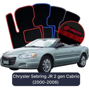 OMEVO Velour Car Mats for Chrysler Sebring JR 2 gen Cabrio (2000-2006)
