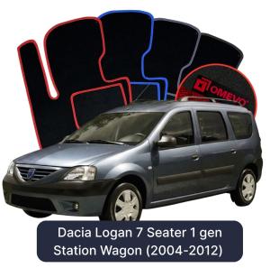 OMEVO Velour Car Mats for Dacia Logan 7 Seater 1 gen Station Wagon (2004-2012)