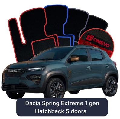 Velour car mats OMEVO for Dacia Spring Extreme 1 gen Hatchback 5-door (2021-2025)