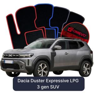 OMEVO Velour Car Mats for Dacia Duster Expressive LPG  3 gen SUV (2024-2025)