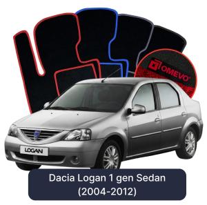 OMEVO Velour Car Mats for Dacia Logan 1 gen Sedan (2004-2012)