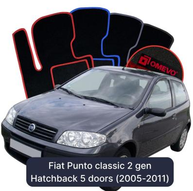 Velour car mats OMEVO for Fiat Punto Classic 2 gen Hatchback 5 doors (2005-2011)