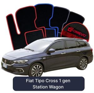OMEVO Velour Car Mats for Fiat Tipo Cross 1 gen Station Wagon (2015-2025)
