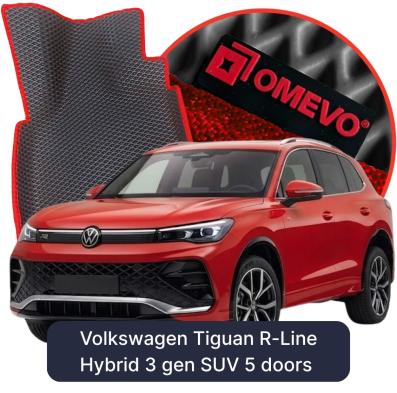 OMEVO EVA car mats for Volkswagen Tiguan R-Line Hybrid 3 gen SUV 5 doors (2023-2026)