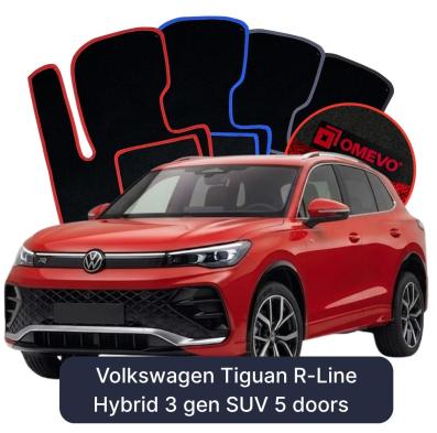 Velour car mats OMEVO for Volkswagen Tiguan R-Line Hybrid 3 gen SUV 5 doors (2023-2026)